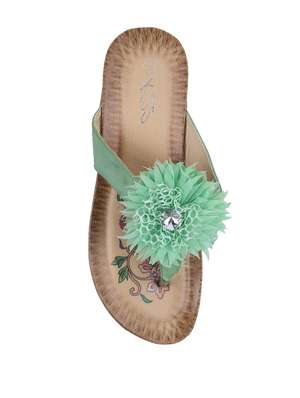 mint green flip flops