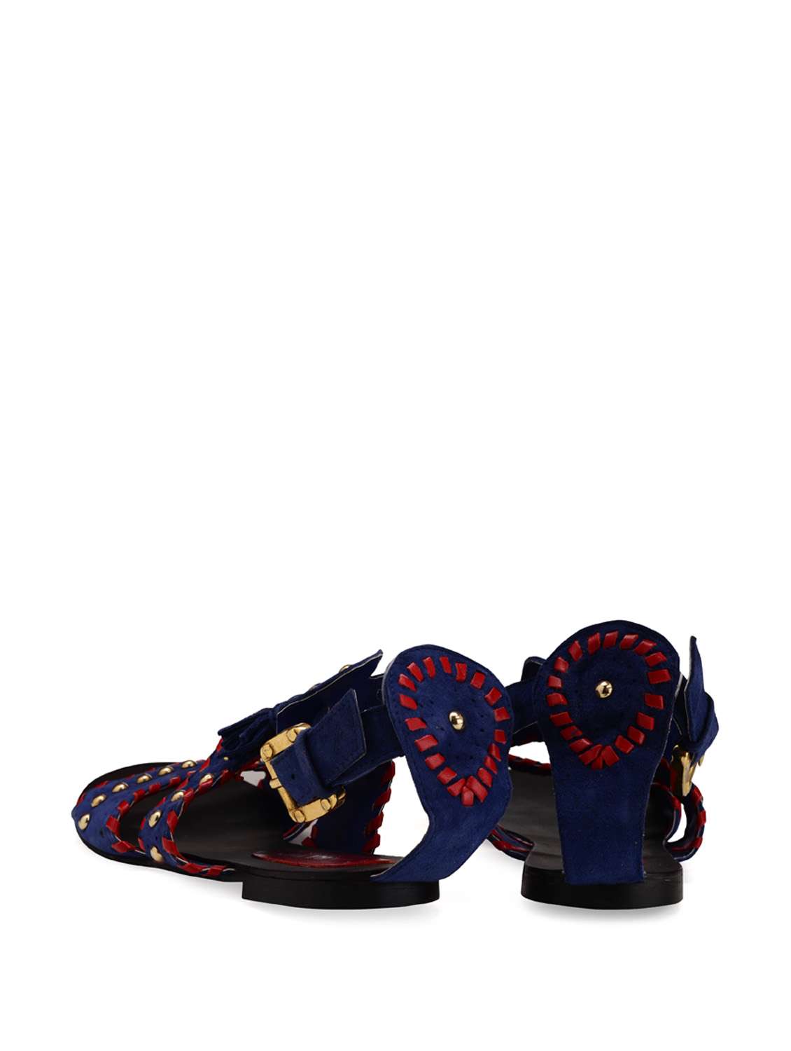 Buy online Navy Blue Studded Leather Sandals from flats for Women by Carlton London for â¹1995 at 