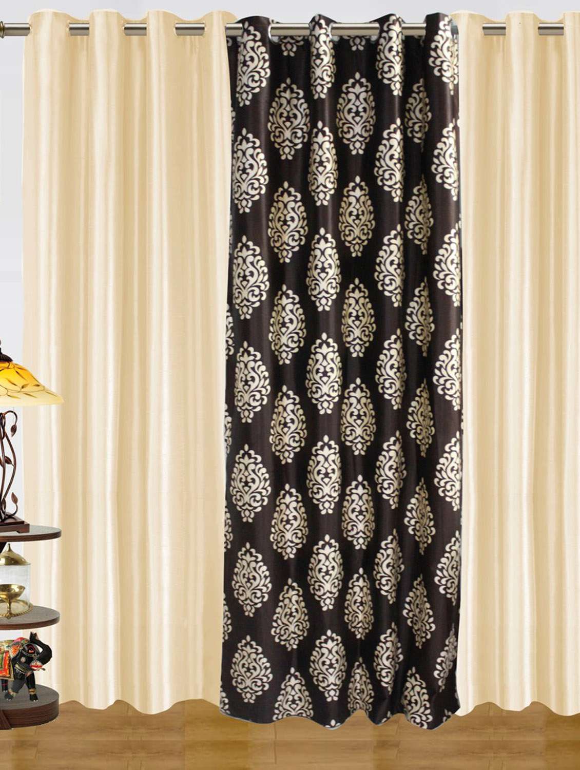 Buy Online Brown White Curtains From Home Decor For Unisex By