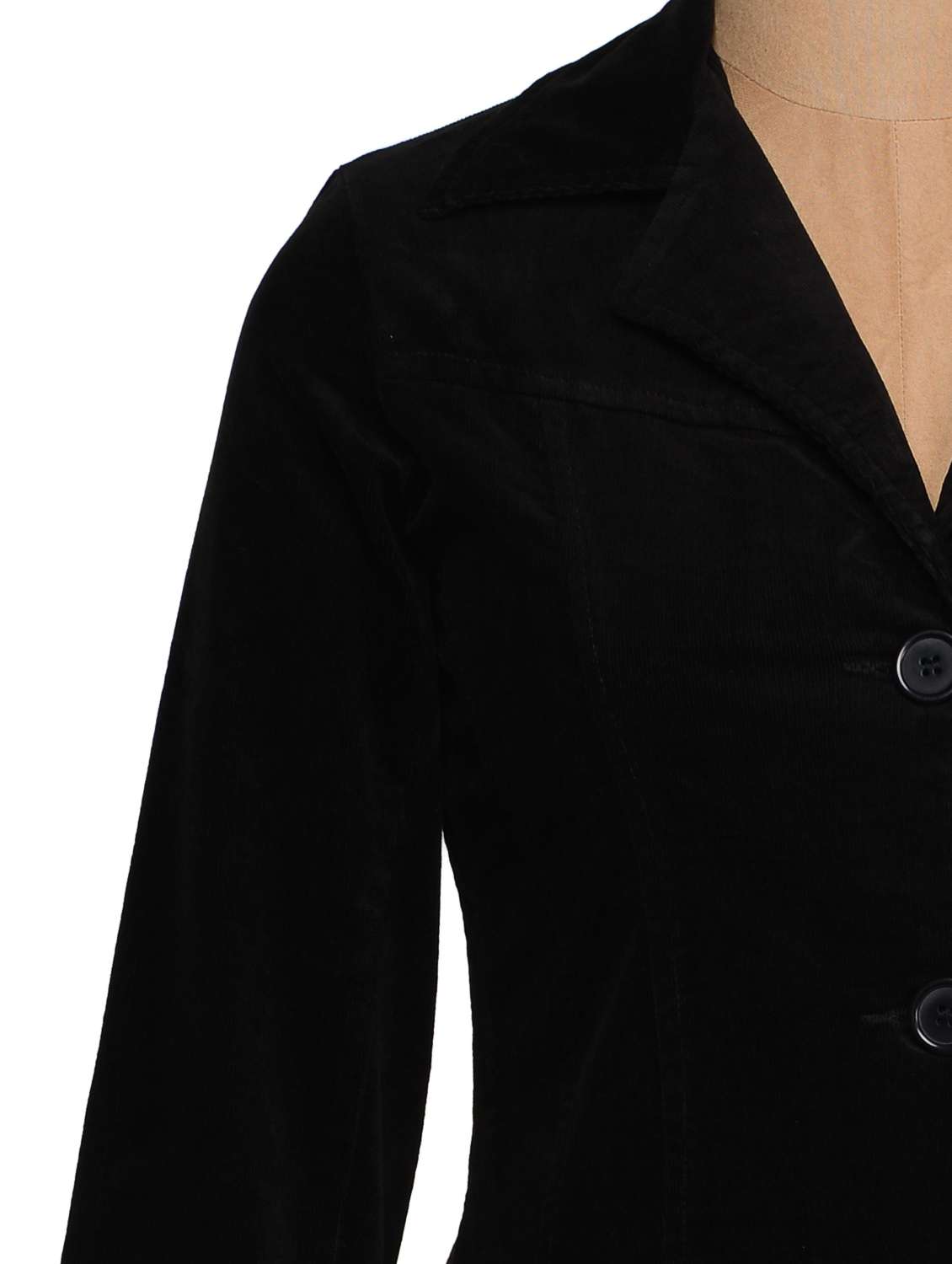 Buy online Black Corduroy Jacket from blazers and coats for Women by