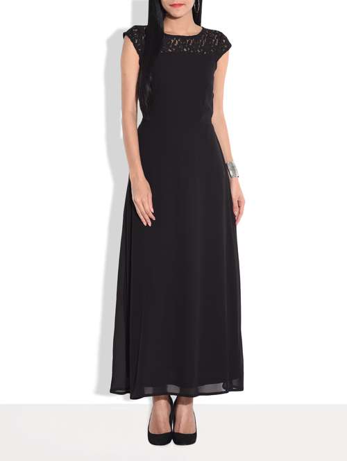 solid black maxi dress