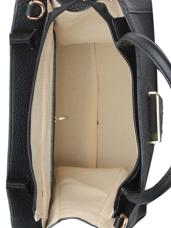 Black Leatherette Quilted Sling Bag 
