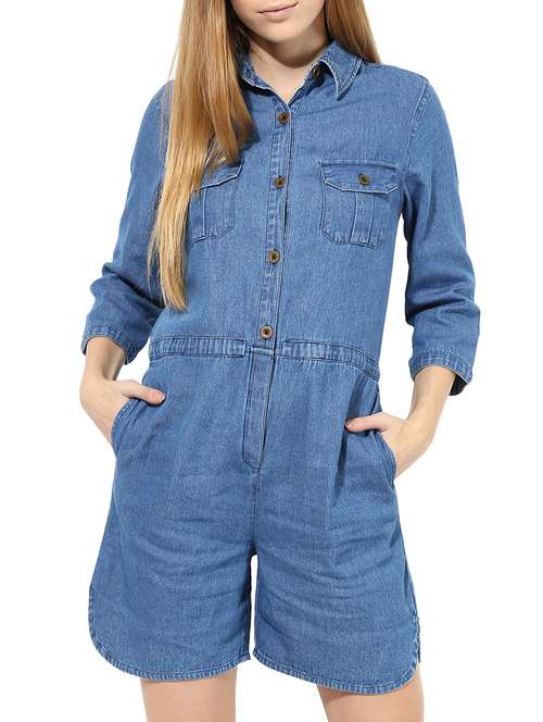 blue denim 34 jumpsuit