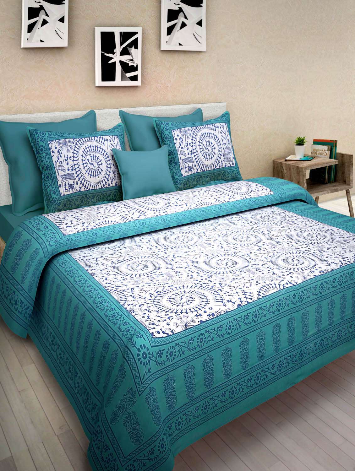 bed sheet cotton double bed offer